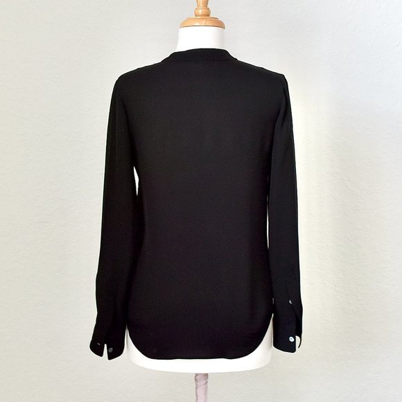 Theory Corbette Black 100% Silk Blouse Size P - Picture 7 of 16